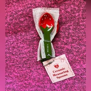 Target Bullseye Valentines Strawberry Ceramic Measuring Spoon Set of 3